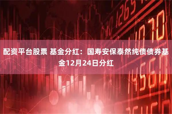 配资平台股票 基金分红：国寿安保泰然纯债债券基金12月24日分红